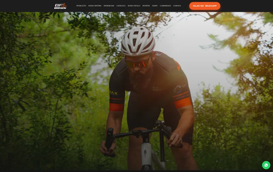 Site da BF Bikes, loja de bicicletas em Caçador/SC